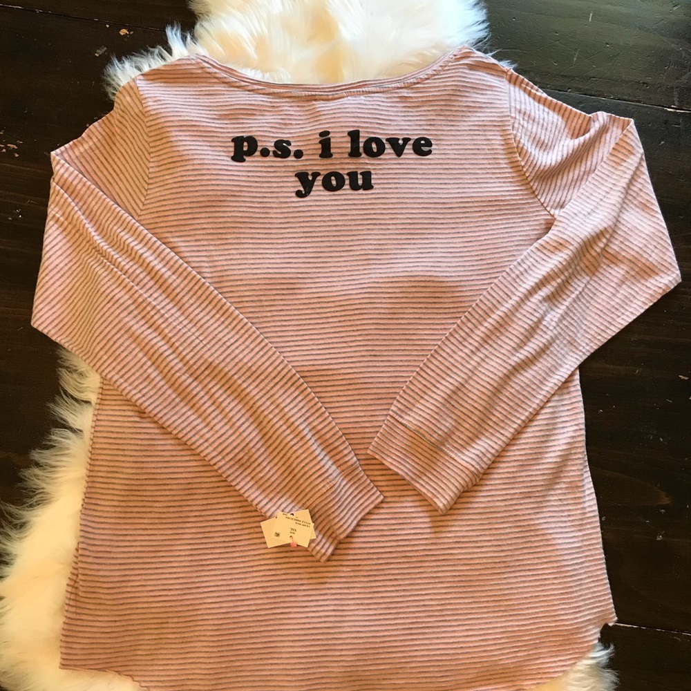 Junk Food | Pale Pink L/S Tee ‘P.S I Love You’